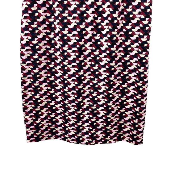 J. Crew sleeveless geometric printed sheath midi dress Sz 4T Tall - Picture 4 of 7